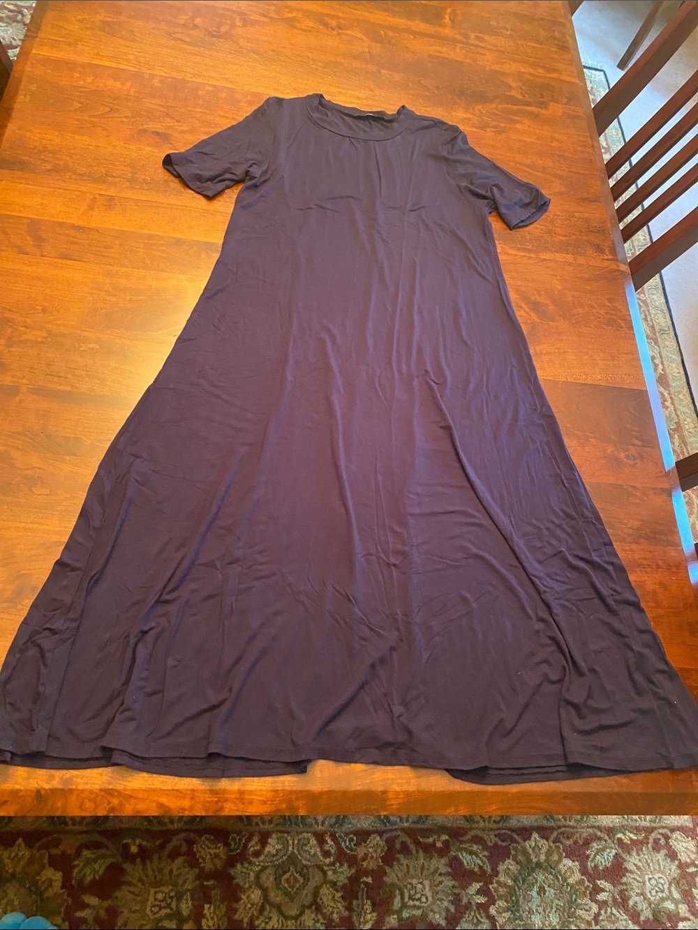 Women's Navy Short-Sleeve Maxi Dress - XL